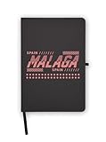 Malaga City Travel España - Cuaderno con páginas en blanco, tapa de piel sintética, planificador, diario, cuaderno de trabajo