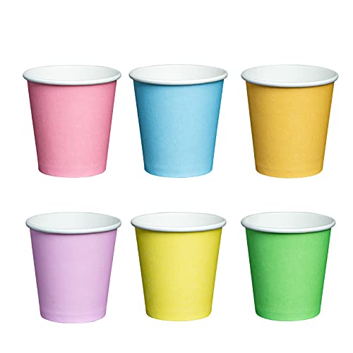 [300 Count] 3 Oz. Small Paper Cups, Disposable Mini Bathroom Mouthwash Cups - Assorted Colors #TOP1