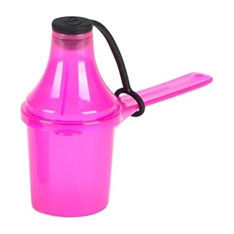 The Scoopie, 29.6 cc | 2 tbsp | 1 fl oz. | 29.6 mL Plastic Short Handle Scoop with Attached Funnel, Measuring Spoons for Powders, Coffee, Pet Food, Protein, Spices and Other Dry Goods (1 Pack, PINK) Cover