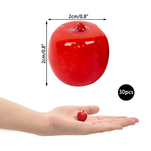 Kesheng 30Pcs Mini 1" Artificial Red Apple Bubble Simulation Fake Fruit For Floral Arrangements Fruit Decorations #TOP1