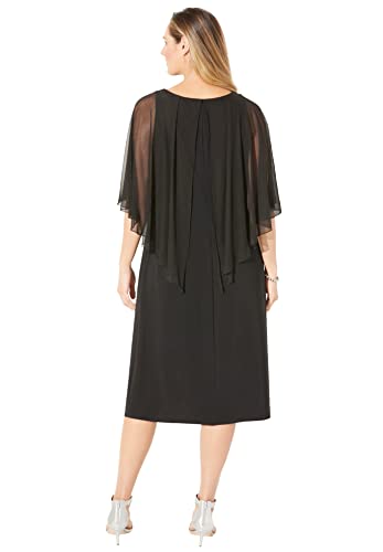 Catherines Women's Plus Size Beaded Shawl Dress - 3X, Black (0874) #TOP2