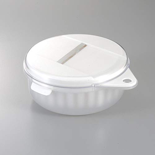 ヨシカワ 日本製 電子レンジでパリパリチップ ホワイト 17.8×16.1×6.9cm マイクロセラピーシリーズ ダイエットチップス(スライサー付) SH9464のサムネイル