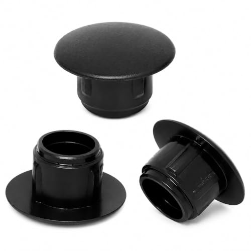 Image of (Pack of 20) Jet Black Plastic Hole Plugs 0.51 inch x 0.31 inch (13 x 8 mm), Drill Hole Cover Caps, Furniture Hole Plug, Screw Hole Plugs