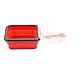 Pudełko na lunch/przekąski, żaroodporne składane pudełko na lunch Pudełko na lunch Miska Kuchenki mikrofalowe 600 ml dla dzieci Dorosły na posiłek w drodze(czerwony)