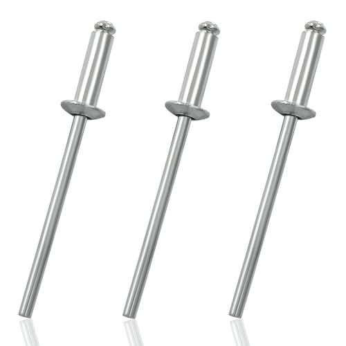 Zorveiio Aluminum Blind Rivets, 1/8" x 1/2", Dome Head, Silver 100 Pcs
