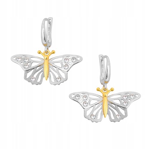 Boucles d'oreilles papillon argent 925 fait main avec zircone éclatante