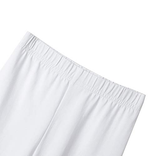 Flaryzone Little Girls' Basic Full Length Soft Stretchy Cotton Tights Leggings (White-2Pack, 6 Years) #TOP4