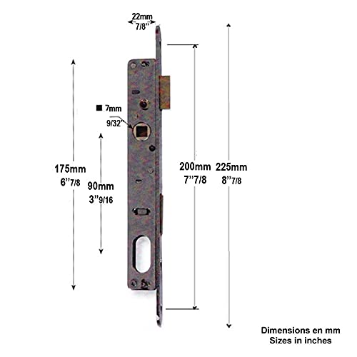 Serrure pène réversible 30x30, Mortise Lock, Verrou, Chrome, Extérieur, Maison