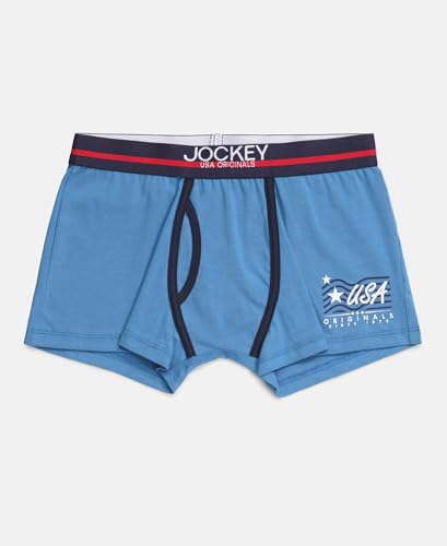 Image of Jockey UB03 Boys Super Combed Cotton Elastane Printed Trunk (Pack of 2)