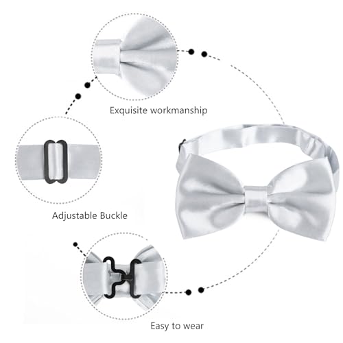 Image of Alizeal Mens Multicolored Silk Solid Cummerbund Bow Tie Set