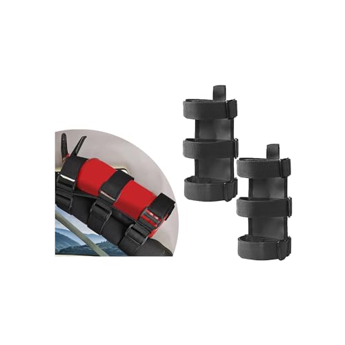 Alieemo �ԗp���[���o�[���Ί�z���_�[ 2�� ���߉\ �I�t���[�h �ԗ����Ί�}�E���g�X�g���b�v �����ԗp���[���o�[�Œ�x���g�u���P�b�g Wrangler JK JKU Gladiator�Ή� (�u���b�N)