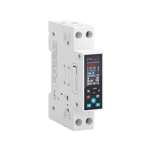Disyuntor 1P 50A con medidor de energía LCD y control remoto para control de consumo