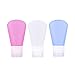 Produktbild bestomz 3pcs tragbaren Flasche Reise  Set Spender für Seife Flaschen Set für Shampoo, Balsam, Creme Bad, Lotion 89 ml (Pink + Blau + Transparent)