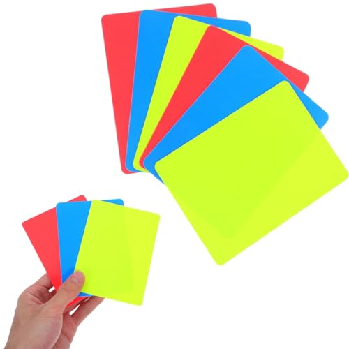 jojofuny Soccer Referee Cards Set 6-Pack Red Yellow Blue Penalty Cards for Football Matches Official Referee Cards Accessory for Warning Ejection Delay Calls 4.13 X 2.95 in