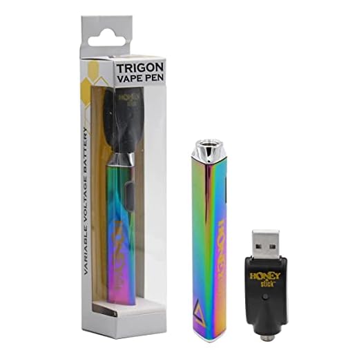 HoneyStick Trigon 510 Vape Pen Battery Triangle Stick for CBD and Thick Oil Premium Quality Vaporizer CBD Vape Pen Set with 500mAh Capacity and 4 Voltage Settings No Nicotine