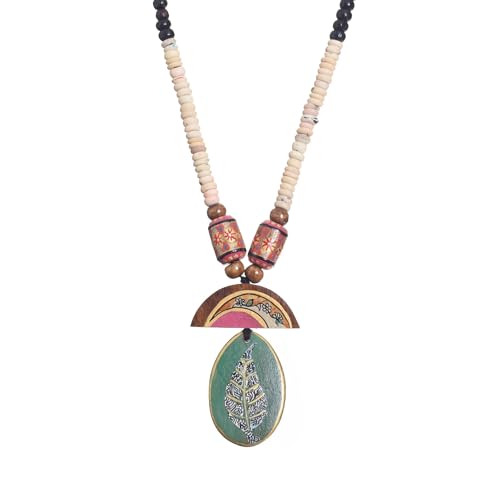 Image of AAKRITI ART CREATIONS Boho Tribal Handcrafted Ethnic Necklace Collection | Mandala, Dreamcatcher, Sunburst & Moonstone Designs | Artisan Collar, Lariat & Pendant Statement Jewelry for Women