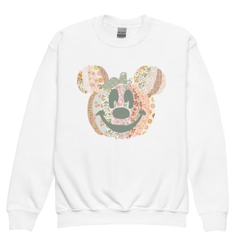 THE CELESTE CLARK PUMPKIN YOUTH SWEATSHIRT - HAPPY THREADS BY KELS White