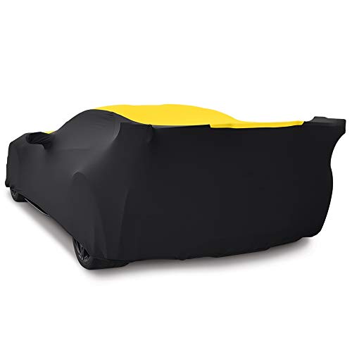 C7 Corvette Ultraguard Stretch Satin Indoor Car Cover : Sport Series For 2014-2019 Stingray, Z51, Z06, Grand Sport Corvettes - The Ultimate Custom Fit (Yellow/Black) #TOP4
