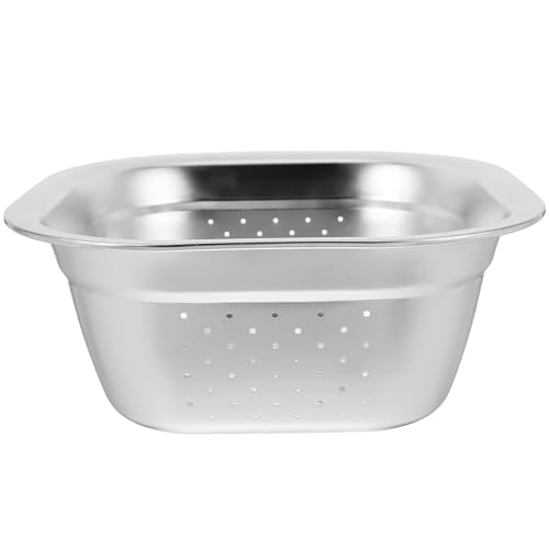 OSOLADY Colador de Acero Inoxidable Orificios de Drenaje para Cocina Doméstica, Gran Capacidad y Diseño Grueso para Lavar Verduras y Frutas Fácilmente