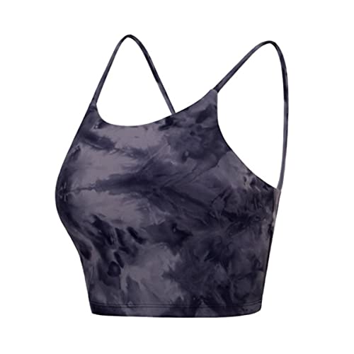 Luogongzi Crop Tank Tops For Women Padded Sport Bras Gym Fitness Yoga Athletic Workout Summer cover