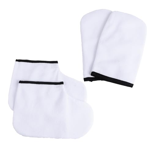 IWOWHERO 4pezzi Parafina Per Mani Piedi Di Guanti e Stivaletti in Cera Di Paraffina Per Spa Copripiedi in Paraffina Per Piedi Per Mani Accessori Per Casa