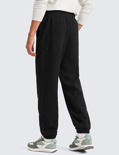 CRZ YOGA Cotton Fleece Sweatpants for Men 32" Loosed Fit Lounge Casual Elastic Bottom Sweat Pants with Zipper Pockets2