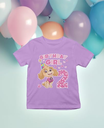 Image of Skye 2nd Birthday Girl Shirt - Paw Patrol Girls' Fitted T-Shirt for Toddler Kids