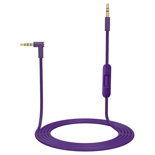 Tobysome Replacement Audio Cable Cord Wire with in-line Microphone and Control Compatible with Beats Headphones Solo, Studio, Pro, Detox, Wireless, Mixr, Executive, Pill (Purple)