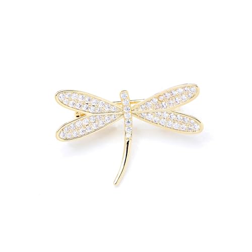 Image of Dragonfly Brooches for Women Crystal Rhinestone Lapel Pin for Men Vintage Insect Jewelry Dress Blazer Jacket Accessories Holiday Birthday Gifts