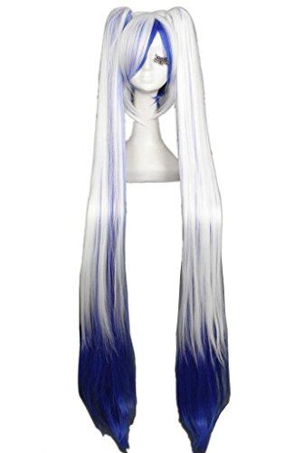 Lemail wig Women's blue blend white HATSUNE MIKU long straight Cosplay wigs