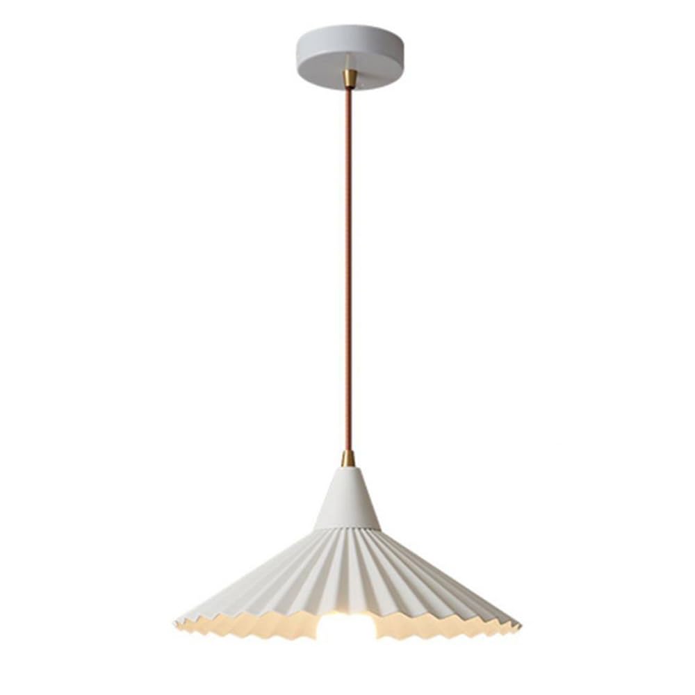 Suspension réglable GYORI abat-jour blanc plissé pour îlot de cuisine de style ferme