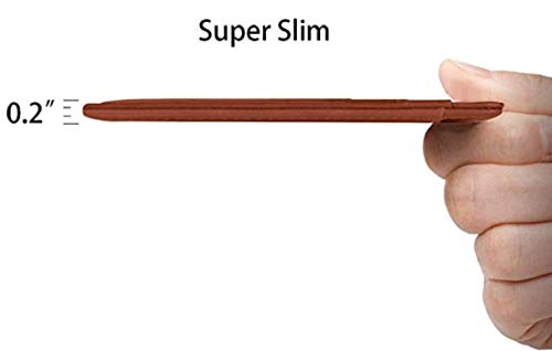 Contacts Genuine Leather Slim Wallet | RFID Blocking Skinny Minimal Thin Front Pocket Wallet Sleeve Card Holder for Men | 7 Card Slots, 1 ID Window (Tan) - Image 4