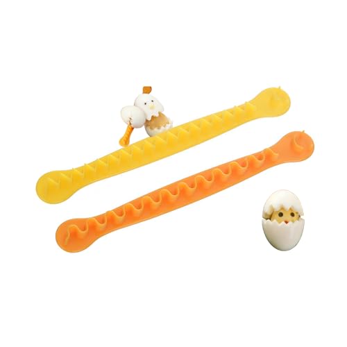 Cortador de huevos para el hogar cortador de huevos cocidos cortador de huevos para bento apto para lavavajillas 2 estilos de corte Un utensilio de cocina encantador (yellow&orange,2pcs)