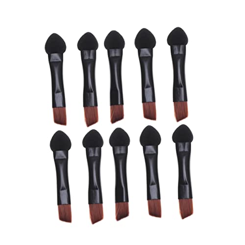 FOMIYES 20Pcs Dual Ended Eye Shadow Sponge Applicators Brow Brush Black Makeup Tools for Women for Eye Shadow Blending and Precision Application