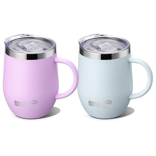 Mollcity Wine Tumbler with Handle-12 oz Stainless Steel Double Wall Vacuum Insul