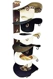 Mark Christopher Collection 6-Hat Cowboy Hat Rack – Crown Down Wall Mount – Embossed Bear with Gold Hand Finish – American Made Steel