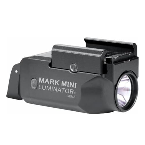 PowerTac Mark Mini Luminator Gen 2-600 Lumens Tactical Rail Mount Flashlight, Compact PL Weaponlight with 270m Long Throw, Fits PicatinnyRail for Outdoor & Home - MarkMini Gen 2