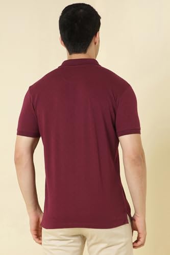 Image of Allen Solly Men's Jacquard Polo T‑Shirt | Regular Fit | Polycotton Blend | Textured Knit | Smart Casual Style