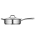 Tramontina 80101/022DS Gourmet Prima Stainless Steel, Induction-Ready, Impact Bonded, Tri-Ply Base Covered Deep Saute Pan, 5 Quart, Made in Brazil