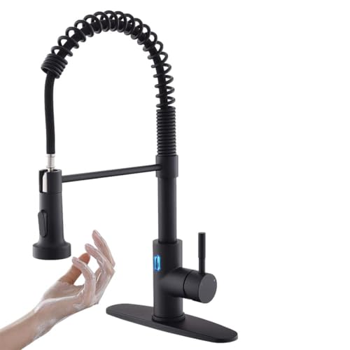 Grifo de fregadero negro manos libres para cocinas modernas y activas