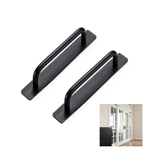 CcHhyyt 2 piezas Tiradores Autoadhesivos de Aluminio para Armarios Dormitorios Manija Autoadhesiva para Puerta y Ventana Baños Tiradores Para Cocina Muebles de Cocina(138 mm negro) Cover