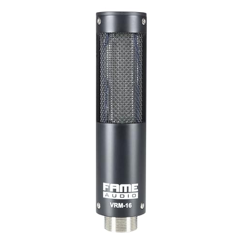Fame Audio VRM-16, Bändchenmikrofon, Schwarz, 20-18.000Hz Frequenzbereich, 4.47 mV/Pa Empfindlichkeit, 3-pol XLR Anschluss, Kompakte Abmessungen, Natürliche Transientenabbildung
