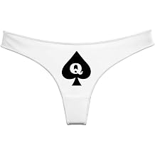 Queen of Spades Thong for Women, Funny Graphic Design Cotton Underwear