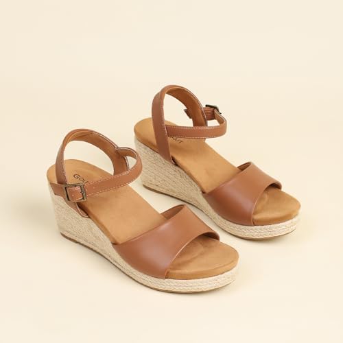 Image of Comfortable Women's Platform Espadrille Sandals Dressy Wedge Shoes Summer