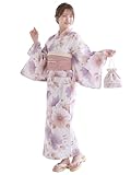 [NISHIORI] 浴衣 セット レディース 二部式 選べる浴衣 しわ兵児帯 2点セット 大人かわいい 上品 花柄 夏祭り 花火大会 (07, 二部式タイプ)