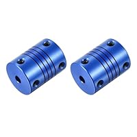 QUARKZMAN 2 Stück 4mm bis 6mm Aluminiumlegierung Wellenkupplung L25xD18 Flexibler Kuppler mit Schrauben für Encoder und Motoren, Blau