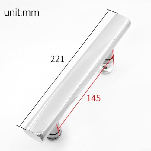 Poignées de porte de douche 220 mm chrome de qualité supérieure