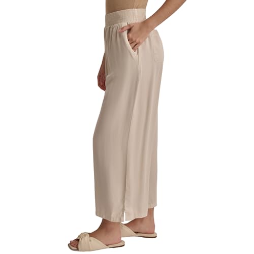 DKNY Women's Smocked Wideleg High Rise Jeans Pant3