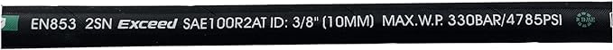 Generic HaiChi 15611-06-06 Hydraulic Hose Swivel Assembly 3/8” Hydraulic Hose 84” Long?4785 psi-US, Black