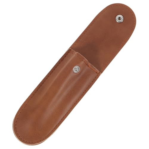 DECOMELODY Puレザー製カミソリケース ポータブルトラベルバッグ シェーバー保護カバー 旅行用 メンズ 髭剃り収納ケース ブラウン